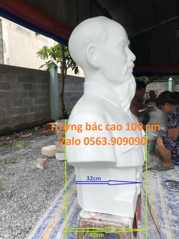 Tượng Bác Hồ Cao Sơn Trắng 100cm